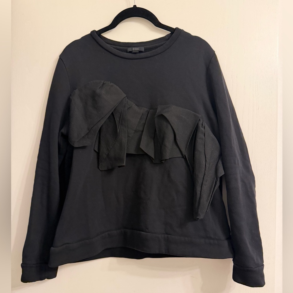 COS Black Knit Top Sweatshirt Size Small